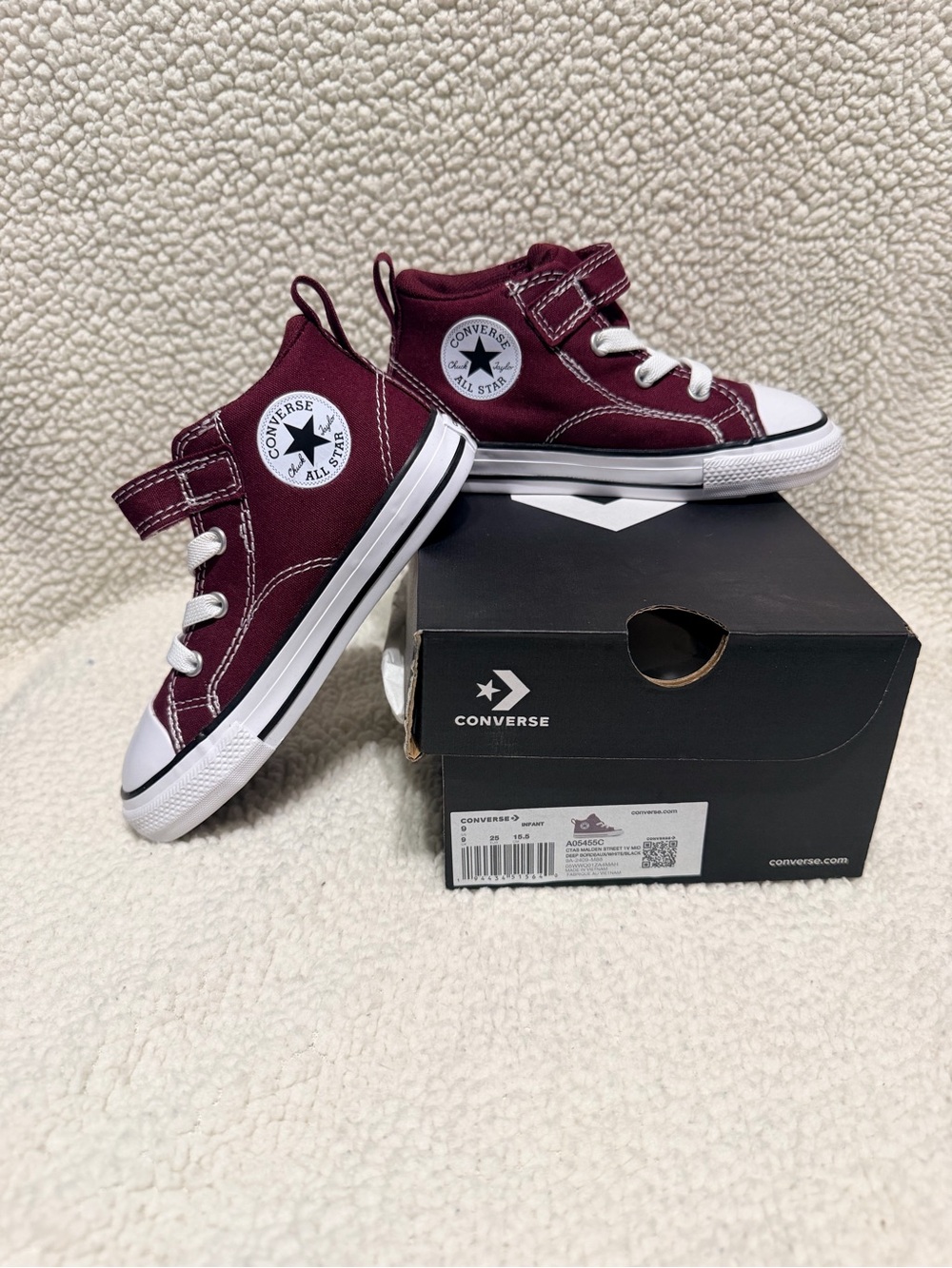 Converse Kids Burgundy High Top Sneakers